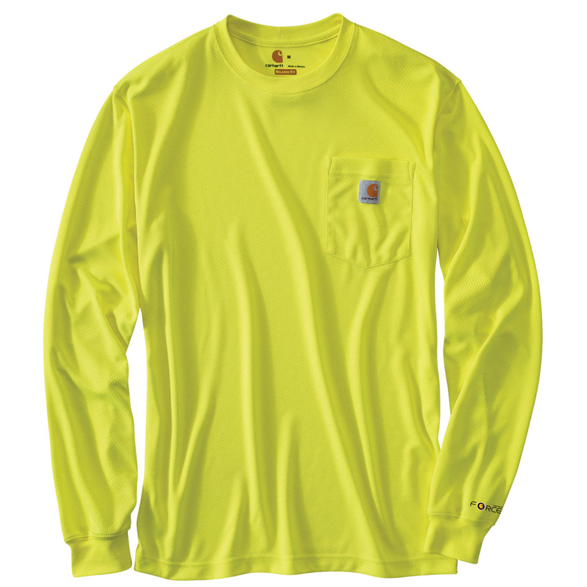 Carhartt Men&#39;s Force Color Enhanced Hi-Vis Long Sleeve T-Shirt - Work World - Workwear, Work Boots, Safety Gear