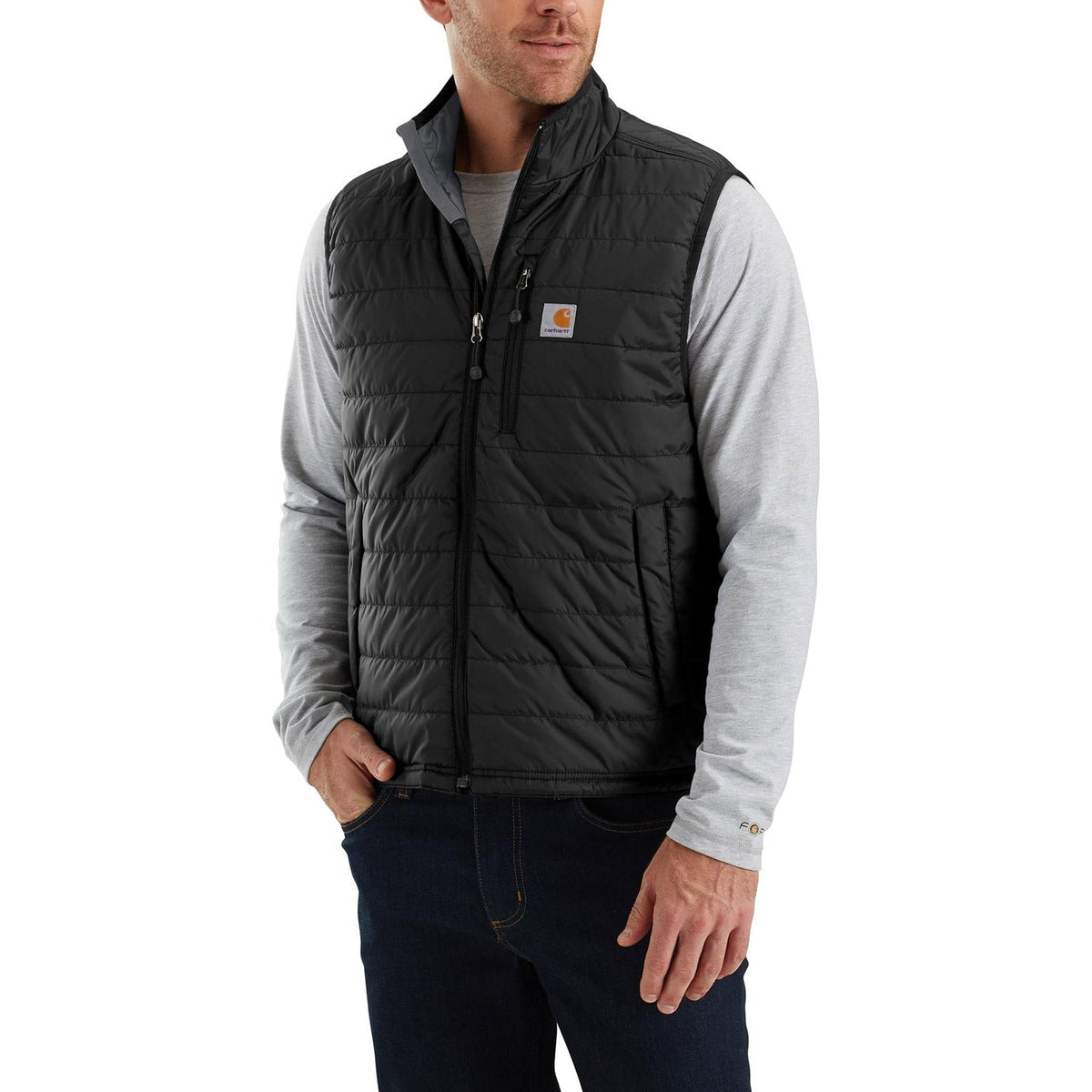 Carhartt Men's Rain Defender® Relaxed Fit Lightweight Insulated Vest Vests Carhartt Black 2XL Reg