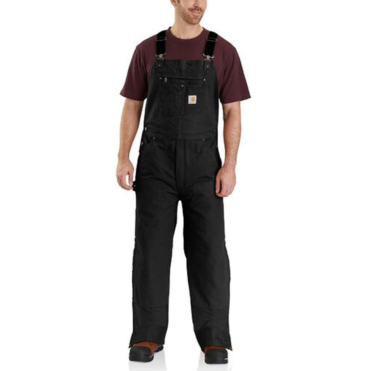 Carhartt Men's Quilt Lined Duck Bib Overall Bibs & Overalls Carhartt Black 2XL Reg