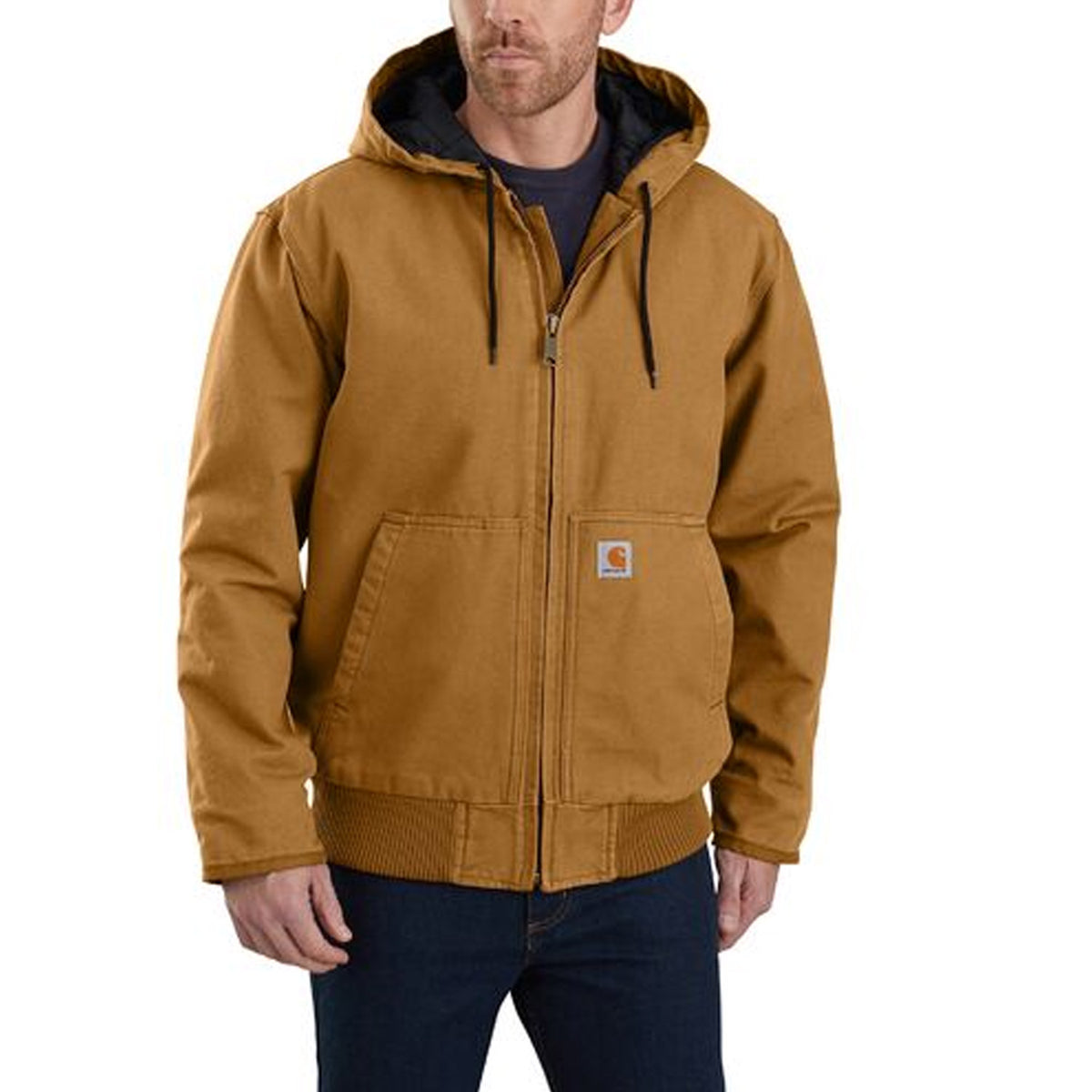 Carhartt Men&#39;s Loose Fit Washed Duck Insulated Active Jac-3 Jacket - Work World - Workwear, Work Boots, Safety Gear