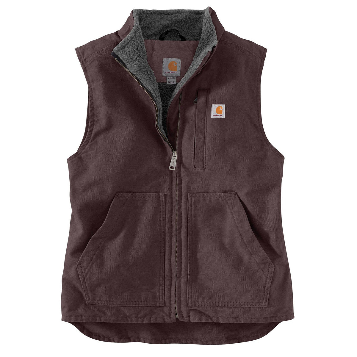 Carhartt Women's Washed Duck Mock Neck Vest Vests Carhartt Dark Brown 1XL Plus