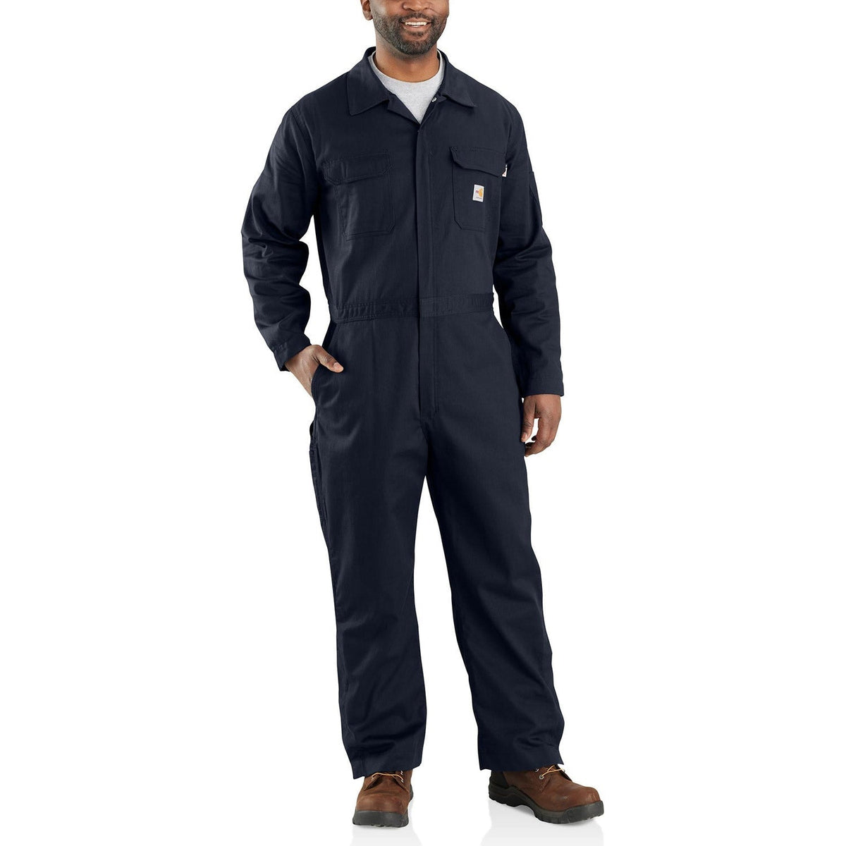 Carhartt Men's Flame Resistant Loose Fit Twill Coverall Bibs & Overalls Carhartt Dark Navy 2XL Reg