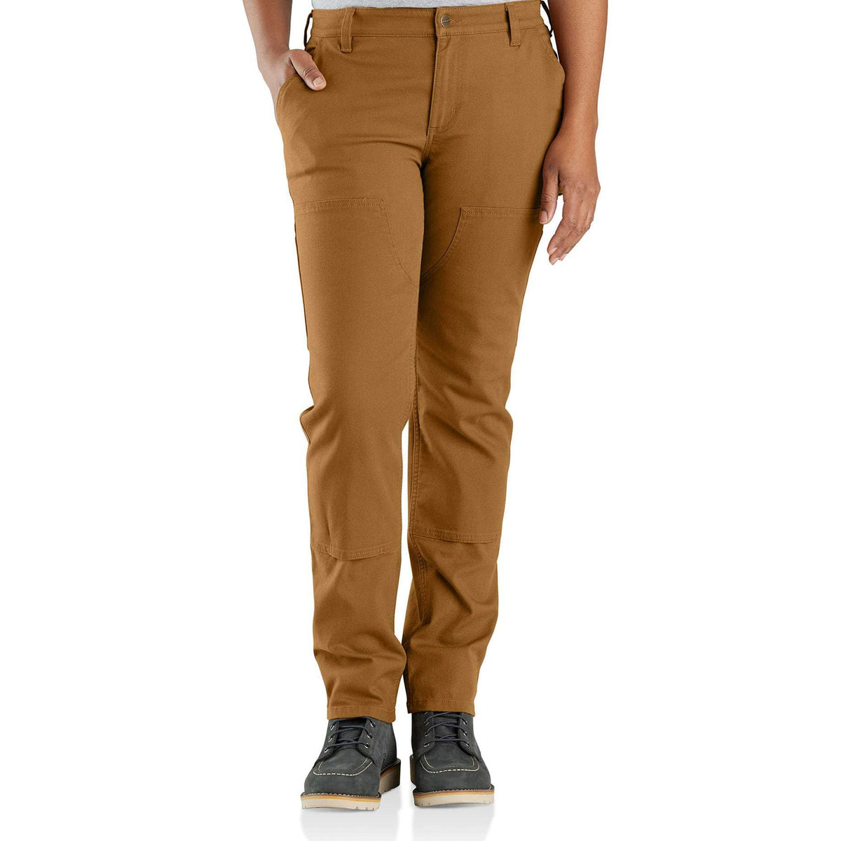 Carhartt Women&#39;s Rugged Flex® Double-Front Canvas Pant_Carhartt Brown - Work World - Workwear, Work Boots, Safety Gear