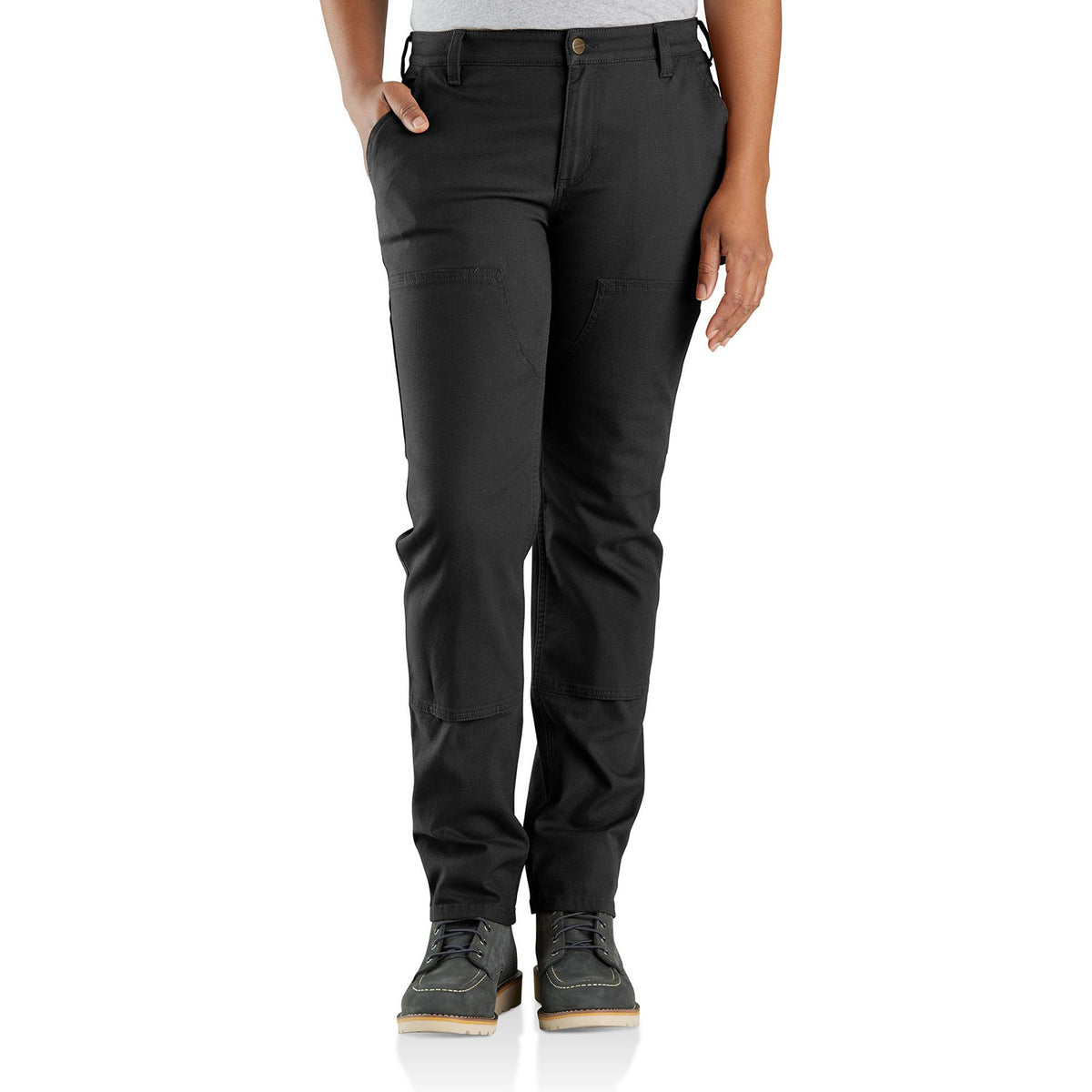 Carhartt Women&#39;s Rugged Flex® Double-Front Canvas Pant_Black - Work World - Workwear, Work Boots, Safety Gear