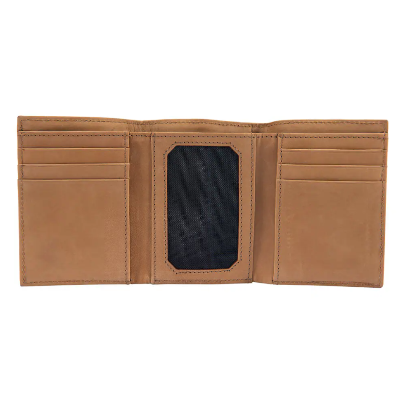 Carhartt Men's Leather RFID Deboss Logo Trifold Wallet