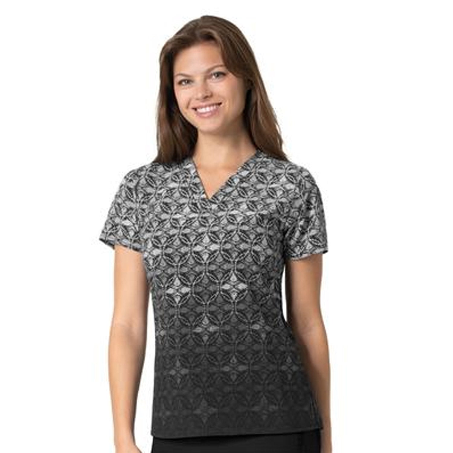 Carhartt Women's Border Print V-Neck Scrub Top - Work World - Workwear, Work Boots, Safety Gear