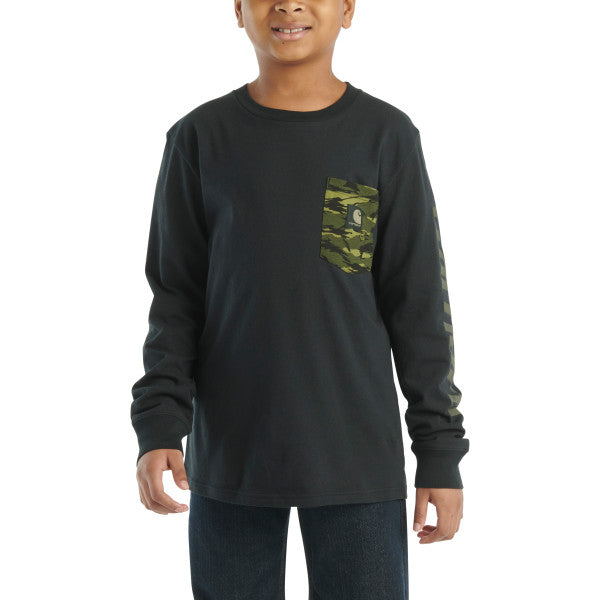 Carhartt Boys&#39; Camo Chest Pocket Logo Long Sleeve T-Shirt - Work World - Workwear, Work Boots, Safety Gear