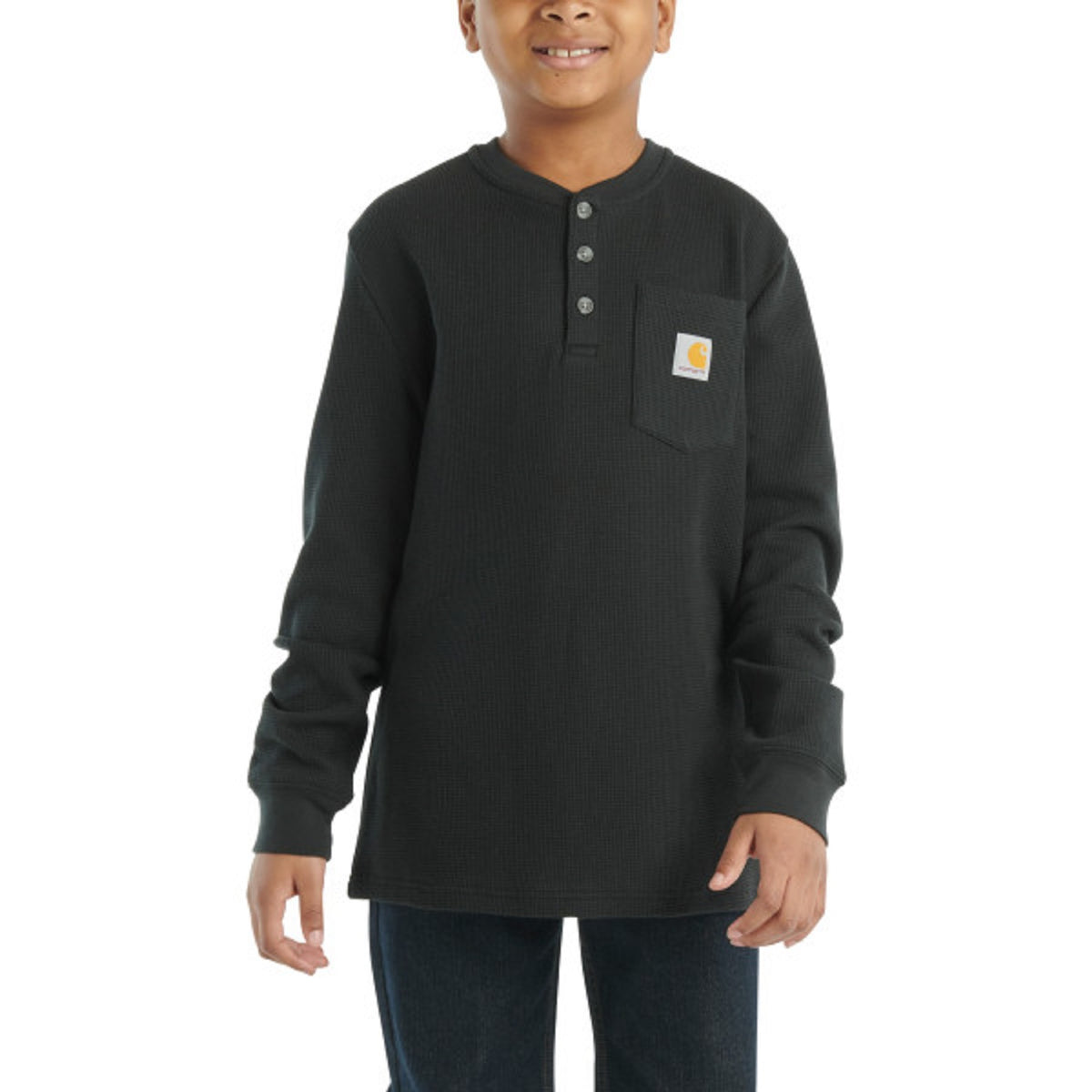 Carhartt Boys&#39; Logo Chest Pocket Long Sleeve Henley T-Shirt - Work World - Workwear, Work Boots, Safety Gear