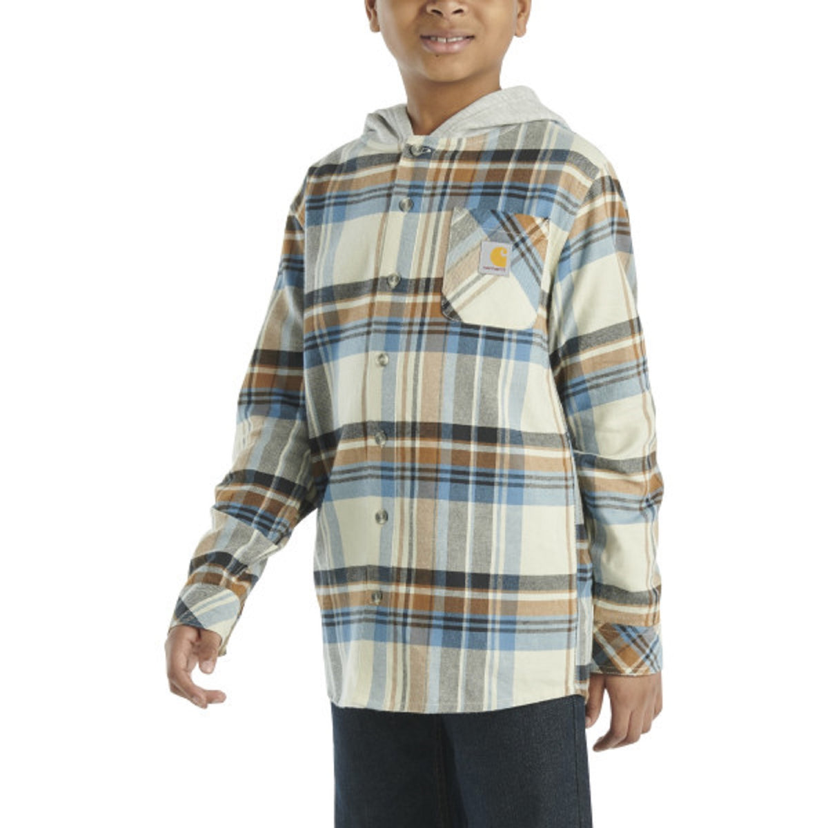 Carhartt Boys&#39; Long Sleeve Flannel Button-Front Hooded Shirt - Work World - Workwear, Work Boots, Safety Gear