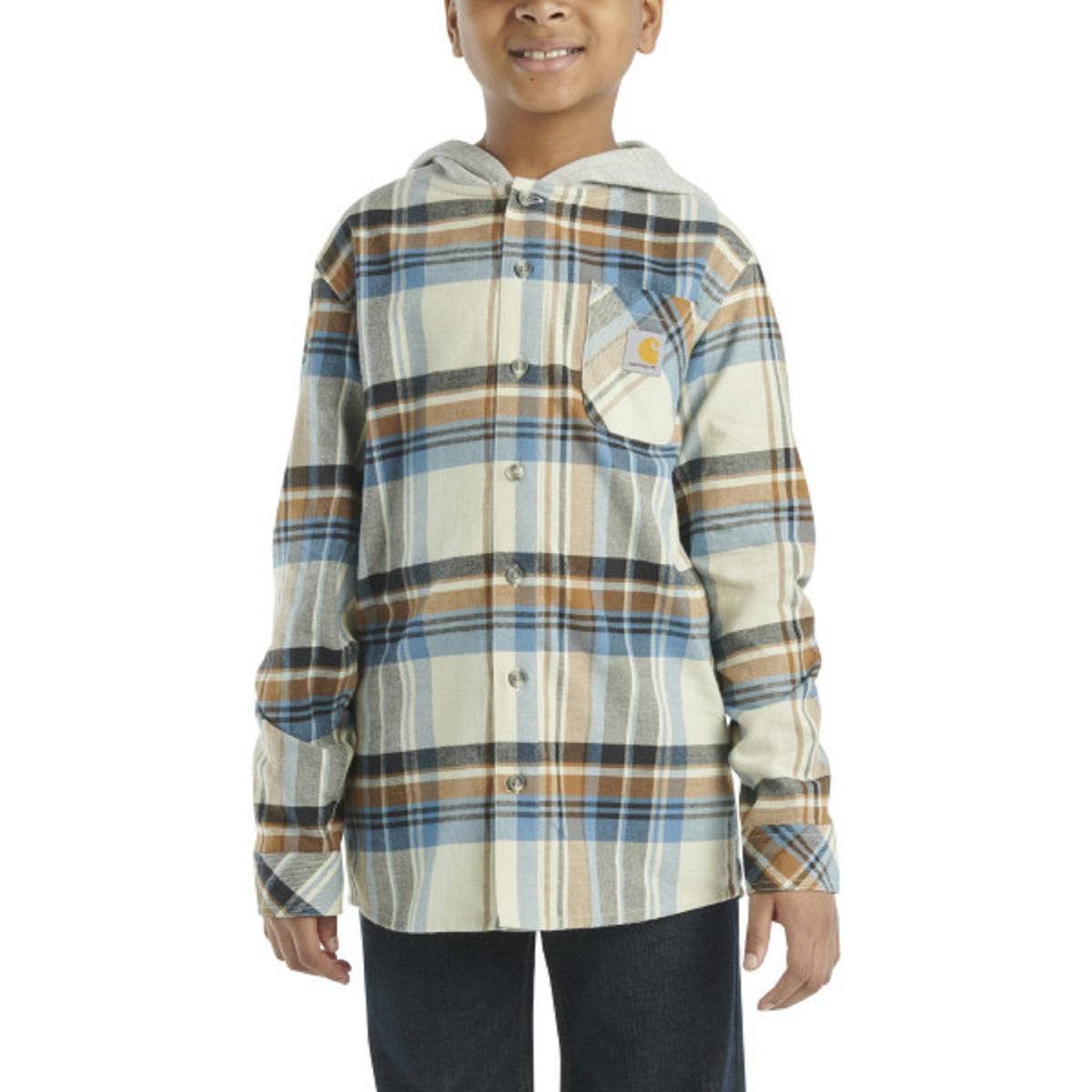 Carhartt Boys&#39; Long Sleeve Flannel Button-Front Hooded Shirt - Work World - Workwear, Work Boots, Safety Gear