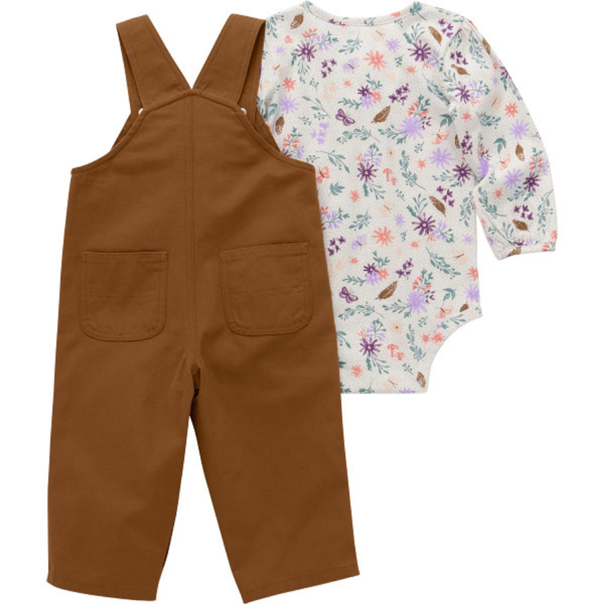 Carhartt Infant Girls&#39; Long Sleeve Bodysuit &amp; Canvas Overall Set - Work World - Workwear, Work Boots, Safety Gear