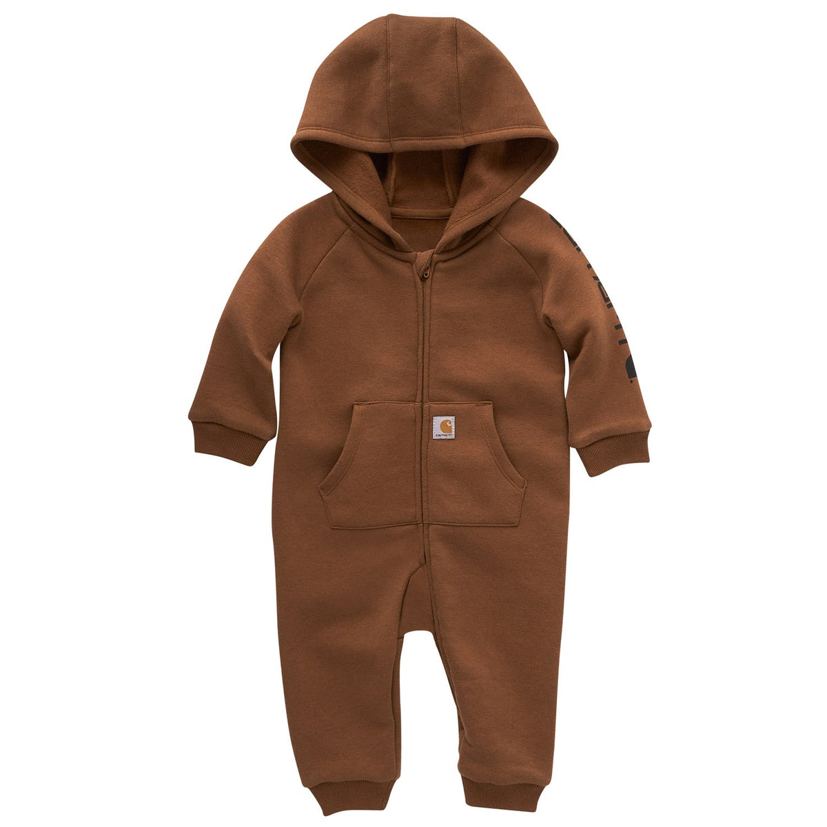 Carhartt Kids' Fleece Zip-Front Logo Long Sleeve Coverall Bibs & Overalls Carhartt Carhartt Brown 12M Infant