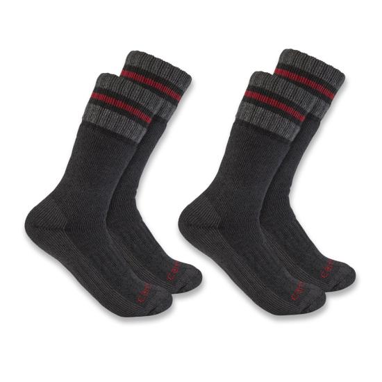 Carhartt Men's Heavyweight Synthetic Wool Blend Boot Sock (2-Pack) Socks Carhartt Black L
