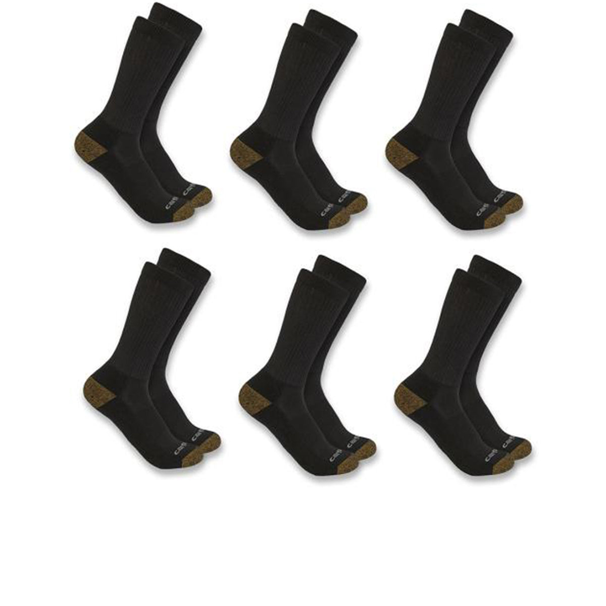 Carhartt Men's Midweight Synthetic Blend Crew Sock (6-Pack) Socks Carhartt Black L