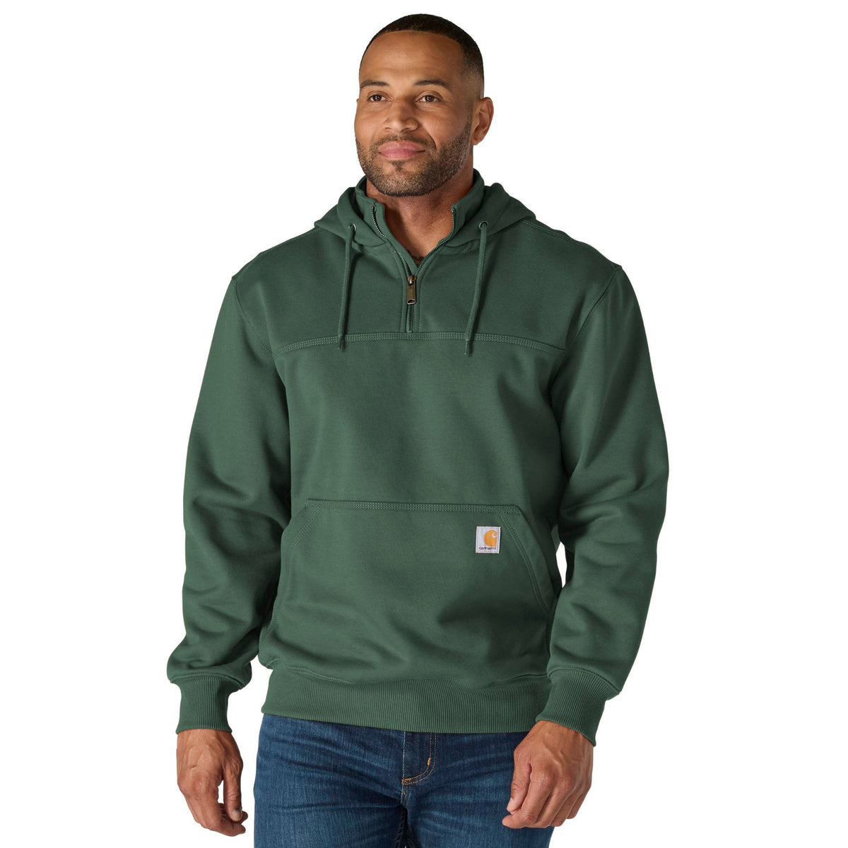 Carhartt Men's Rain Defender® Loose Fit Heavyweight Quarter-Zip Sweatshirt Sweatshirts & Hoodies Carhartt Forestry Green 2XL Reg