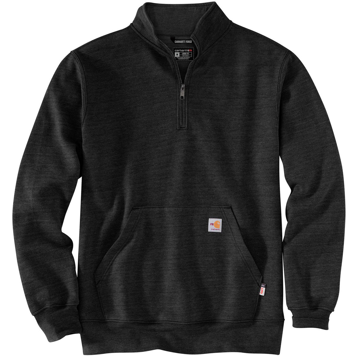 Carhartt Men's FR Force Marquette 1/4 Zip Sweatshirt Sweatshirts & Hoodies Carhartt Black Heather 2XL Reg