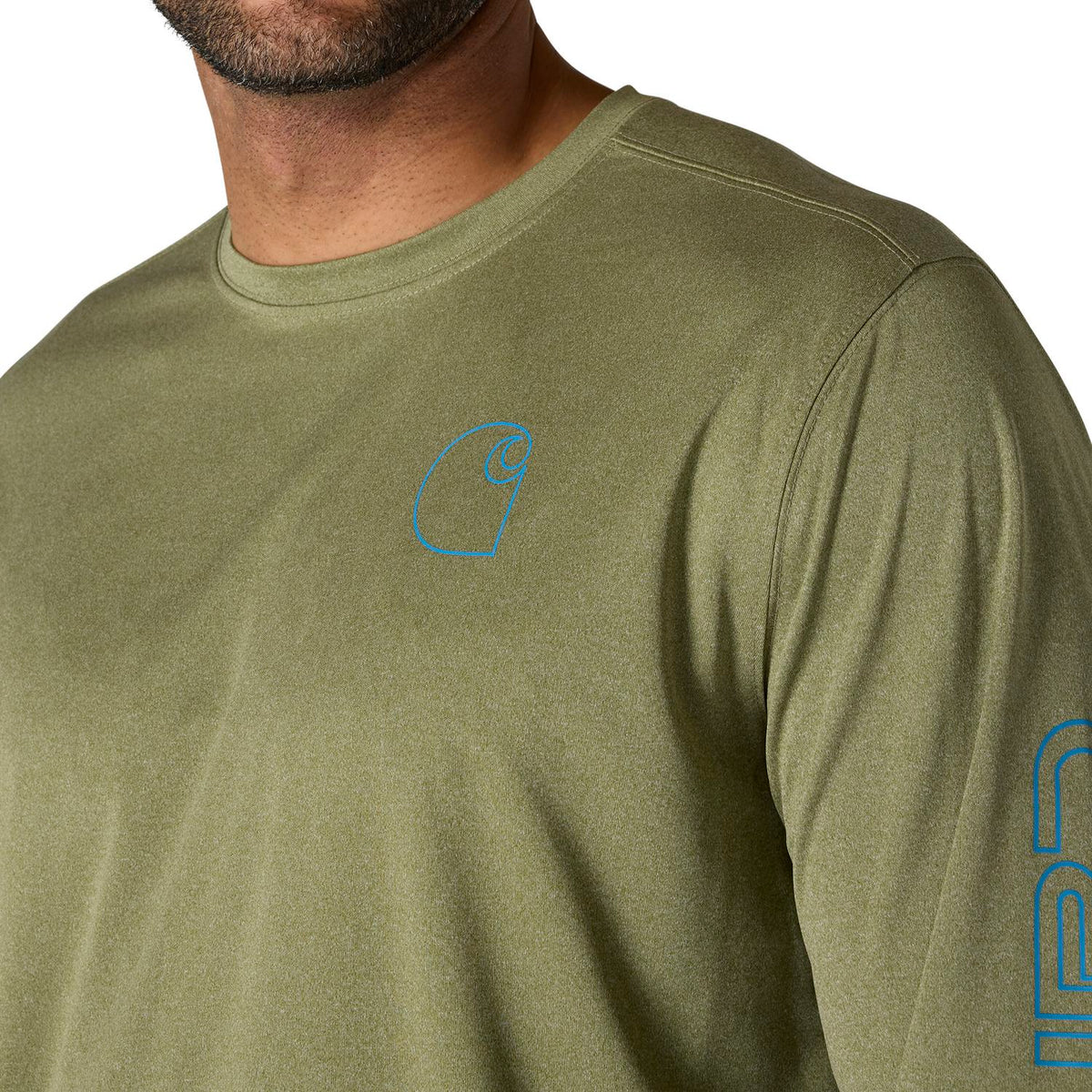 Carhartt Men's Force Sun Defender Lightweight Long Sleeve Logo T-Shirt Long Sleeve T-Shirts Carhartt