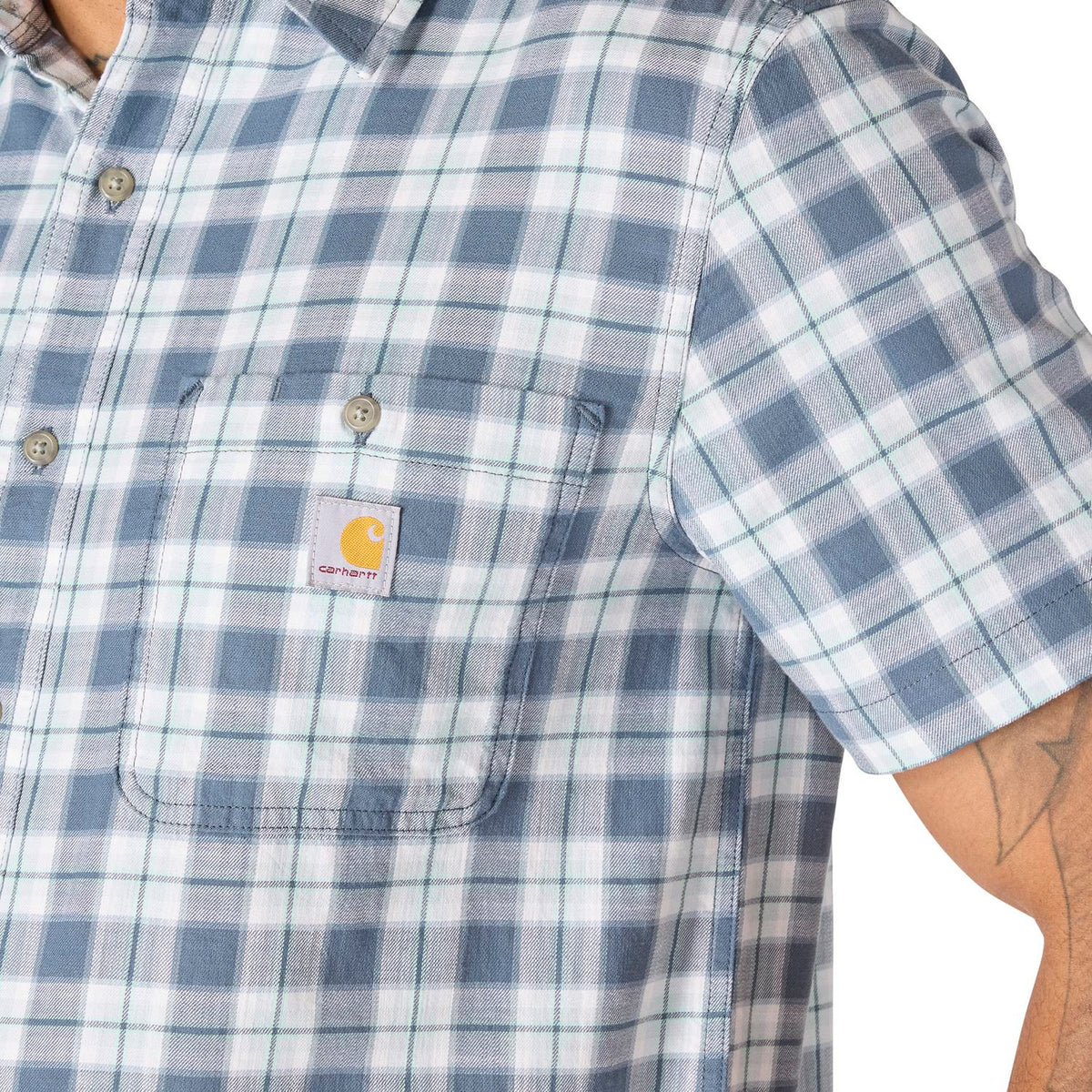 Carhartt Men's Bozeman Relaxed Short Sleeve Plaid Shirt Work Shirts Carhartt