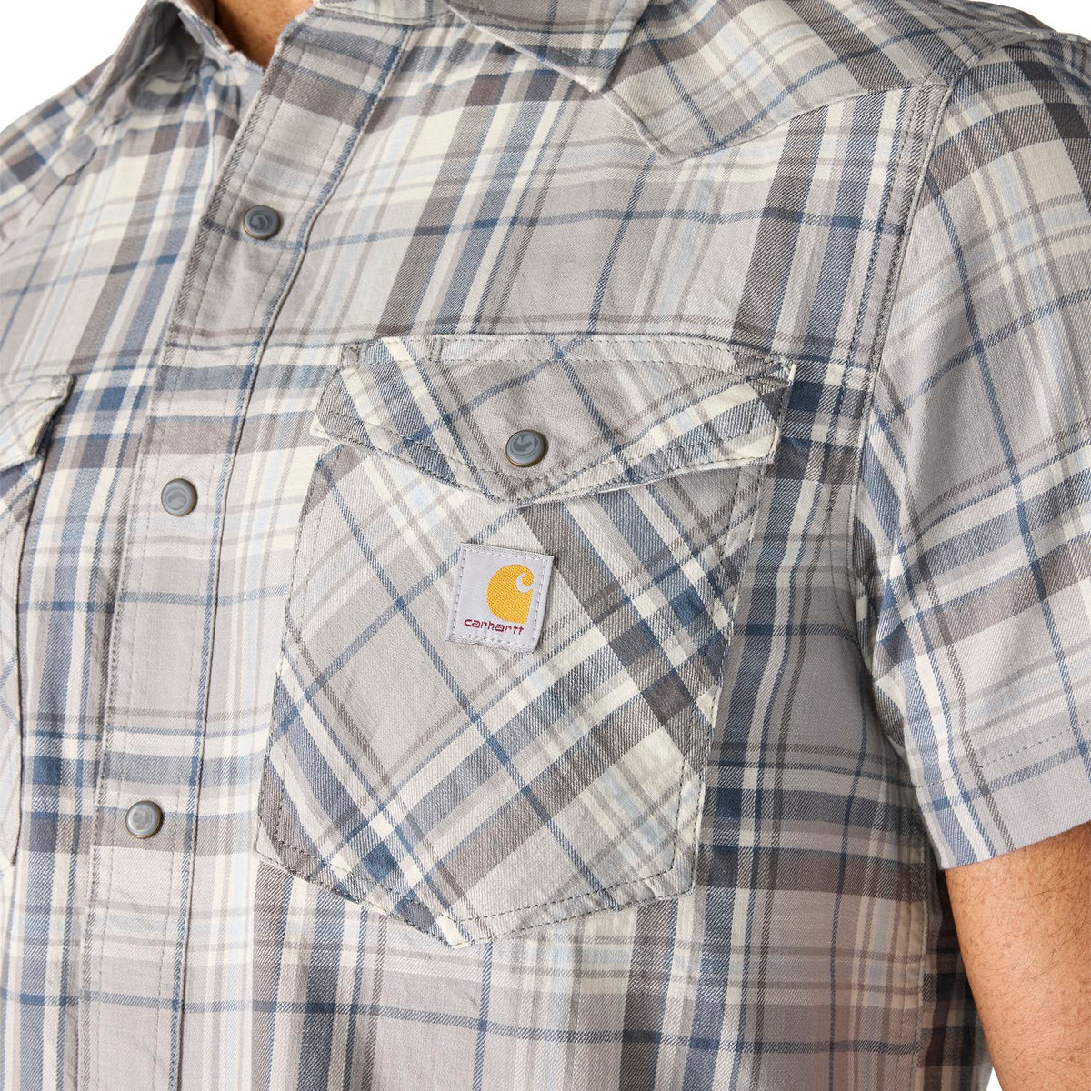 Carhartt Men's Montana Bozeman Relaxed Short Sleeve Plaid Shirt Work Shirts Carhartt