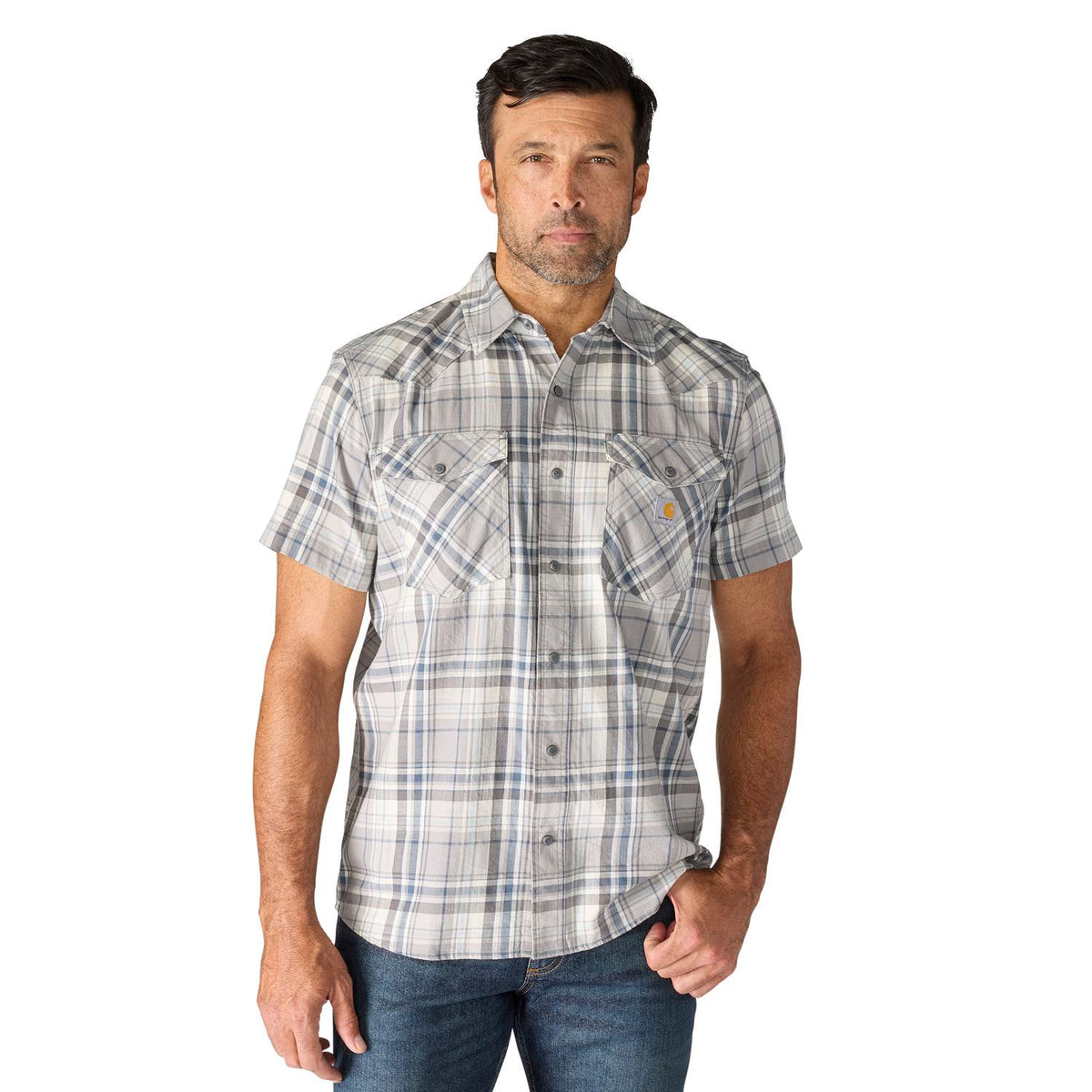 Carhartt Men's Montana Bozeman Relaxed Short Sleeve Plaid Shirt - Work World - Workwear, Work Boots, Safety Gear