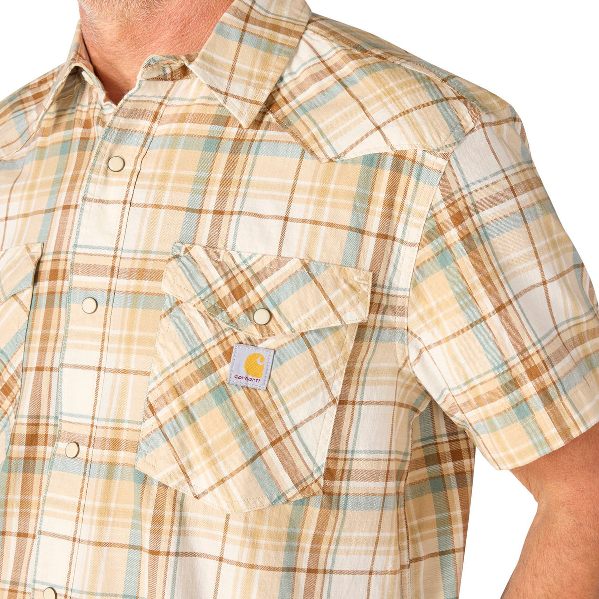 Carhartt Men's Montana Bozeman Relaxed Short Sleeve Plaid Shirt Work Shirts Carhartt