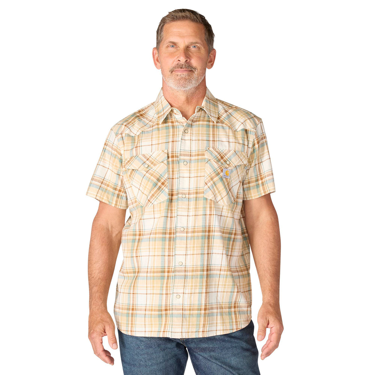 Carhartt Men's Montana Bozeman Relaxed Short Sleeve Plaid Shirt Work Shirts Carhartt