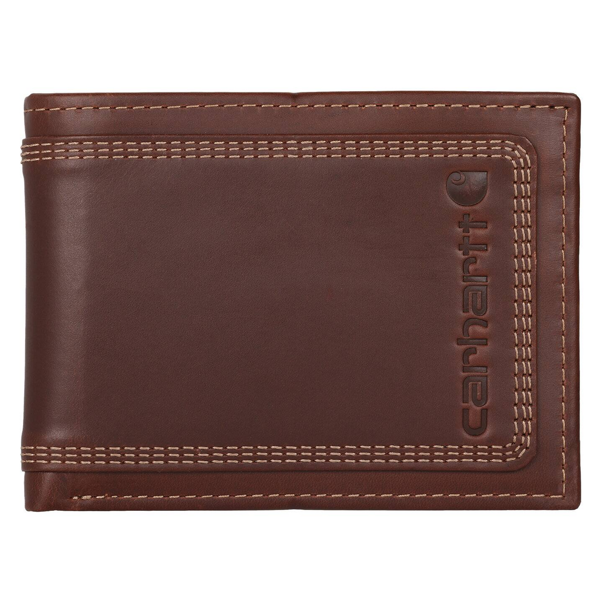 Carhartt Leather Triple-Stitched Passcase Wallets Carhartt Brown OS