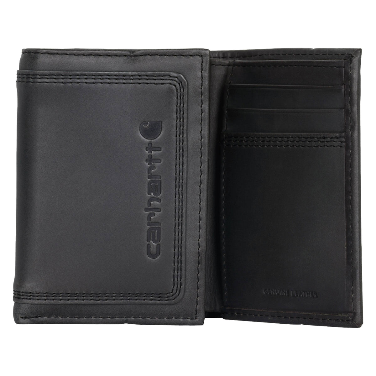 Carhartt Leather Triple-Stitched Trifold Wallet