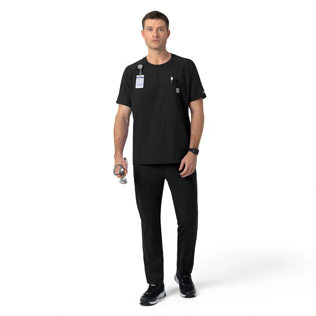 Carhartt Men's Force Cross-Flex Knit Crew Neck Scrub Top Scrubs Carhartt