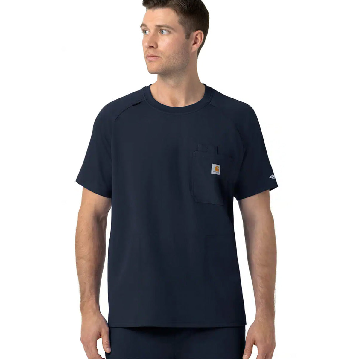 Carhartt Men's Force Cross-Flex Knit Crew Neck Scrub Top Scrubs Carhartt Navy 2XL Reg
