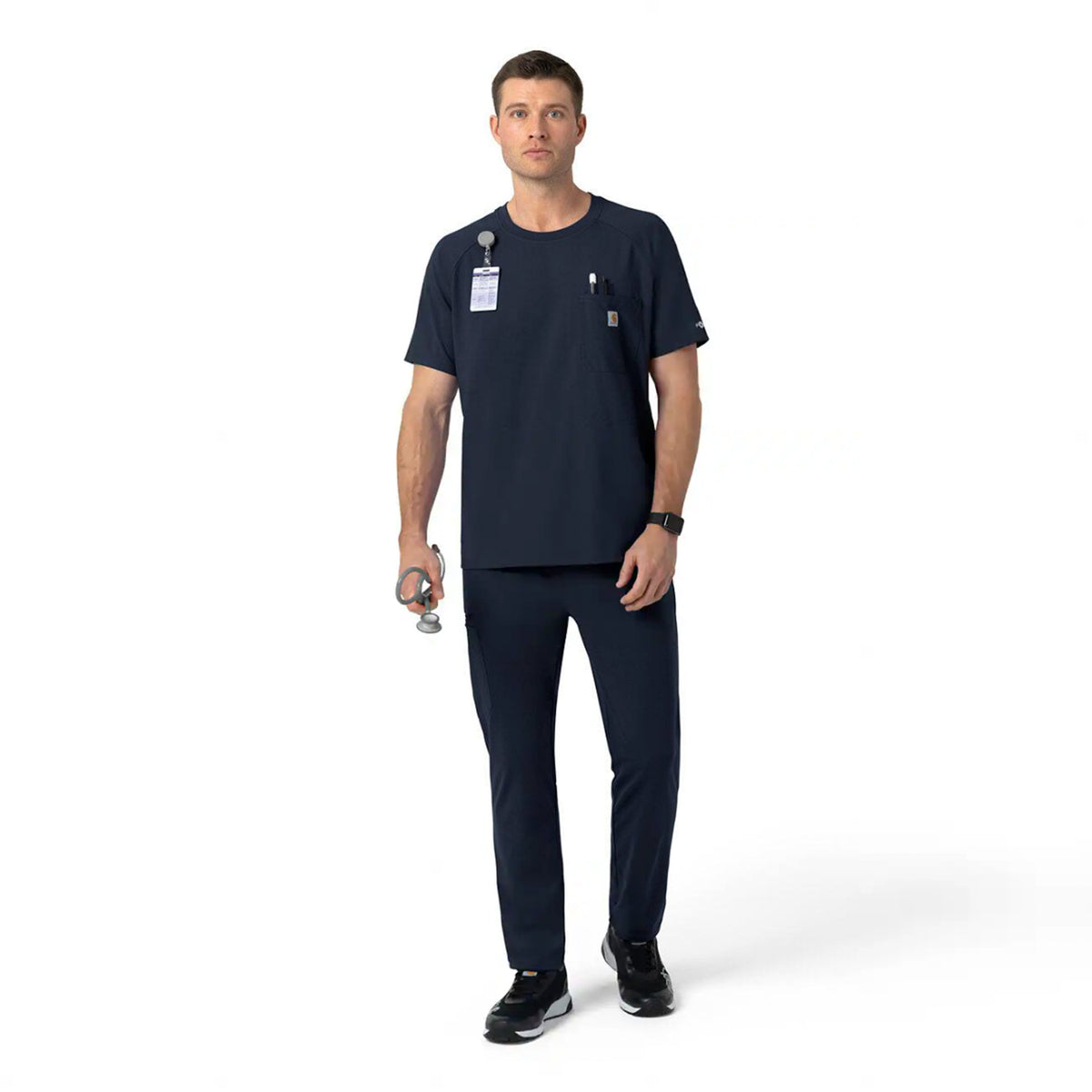 Carhartt Men's Force Cross-Flex Knit Crew Neck Scrub Top Scrubs Carhartt