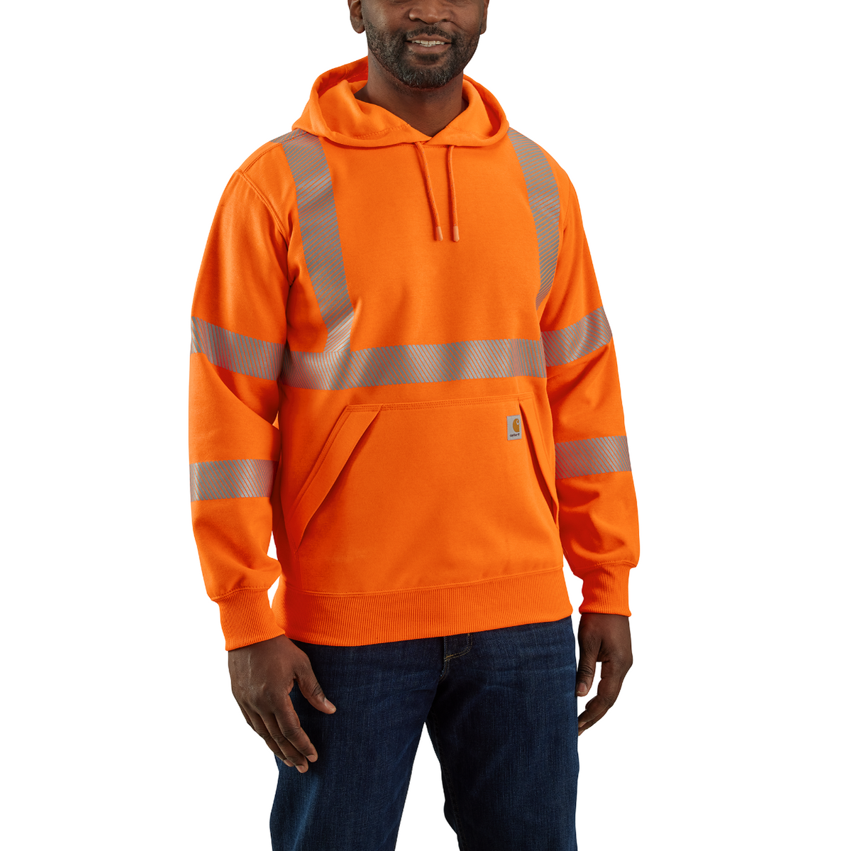 Carhartt Men's Hi-Vis Rain Defender Class 3 Sweatshirt Sweatshirts & Hoodies Carhartt Brite Orange 2XL Reg