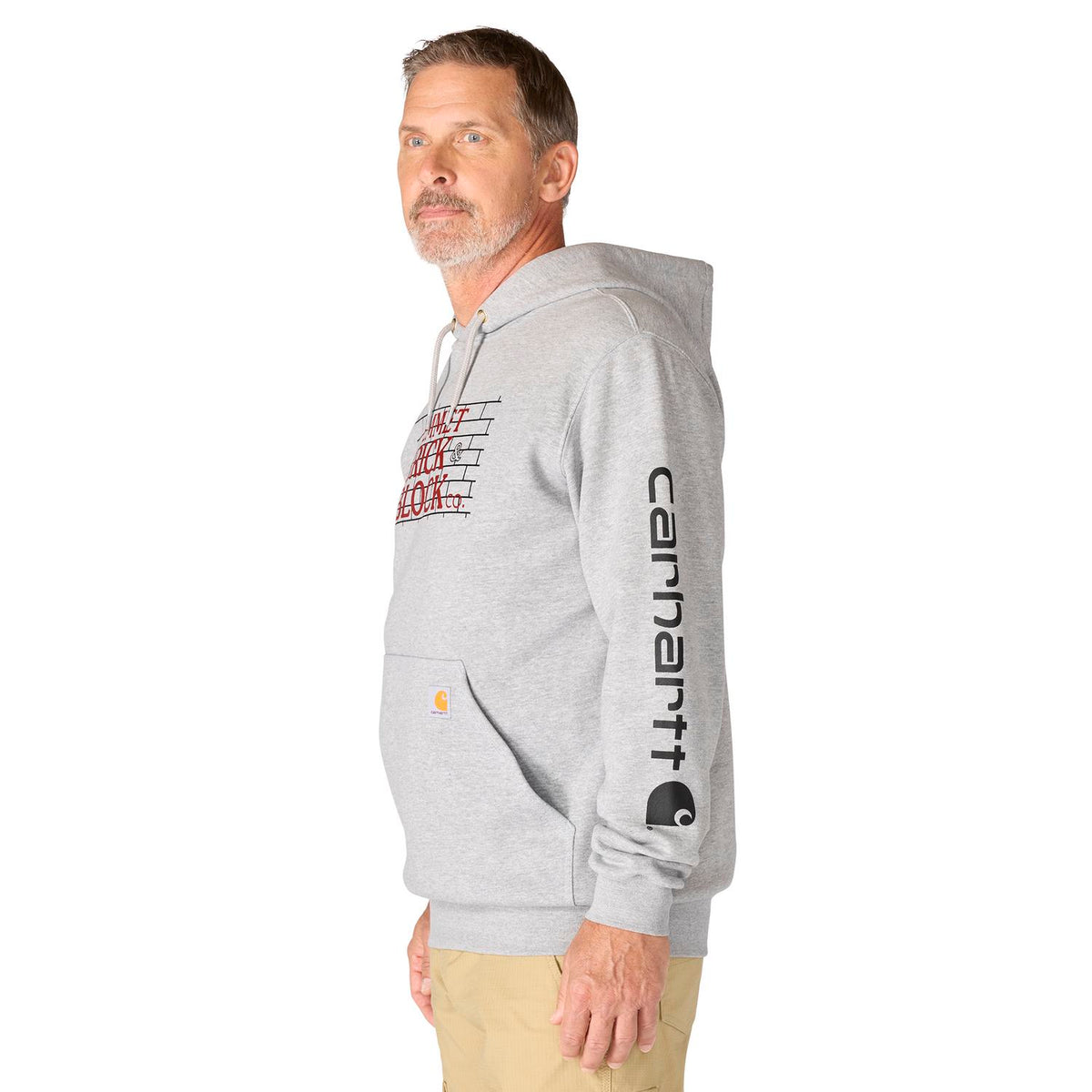 Carhartt Men's Signature Logo Hooded Pullover Sweatshirt Sweatshirts & Hoodies Carhartt