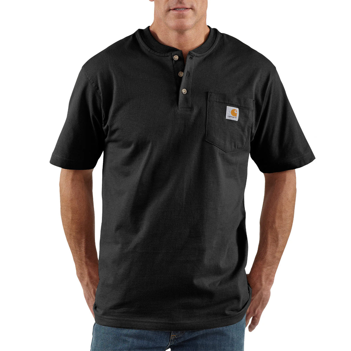 Carhartt Men's Dearborn Loose Henley T-Shirt T-Shirts Carhartt Black 2XL Reg