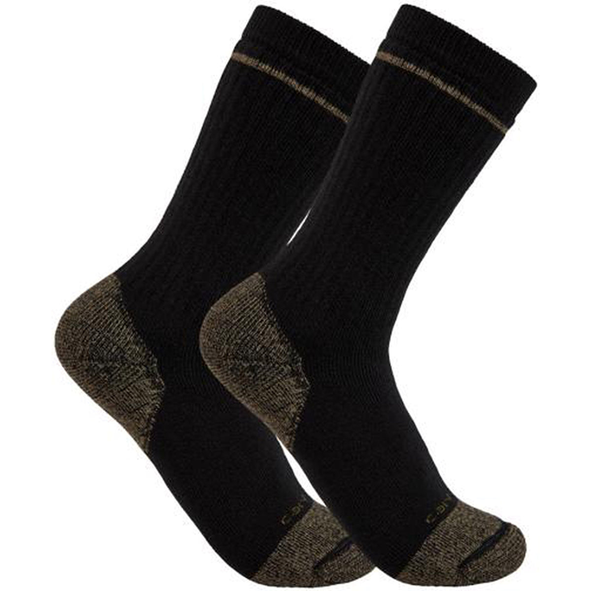Carhartt Men's Midweight Cotton Blend Steel Toe Boot Sock 2-Pack Socks Carhartt Black L