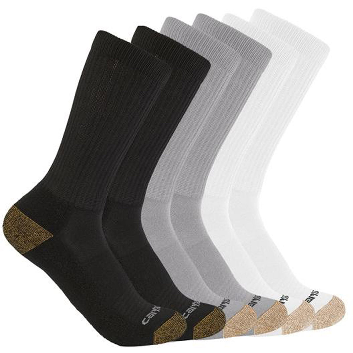 Carhartt Men&#39;s Midweight Crew 6-Pack Socks - Work World - Workwear, Work Boots, Safety Gear