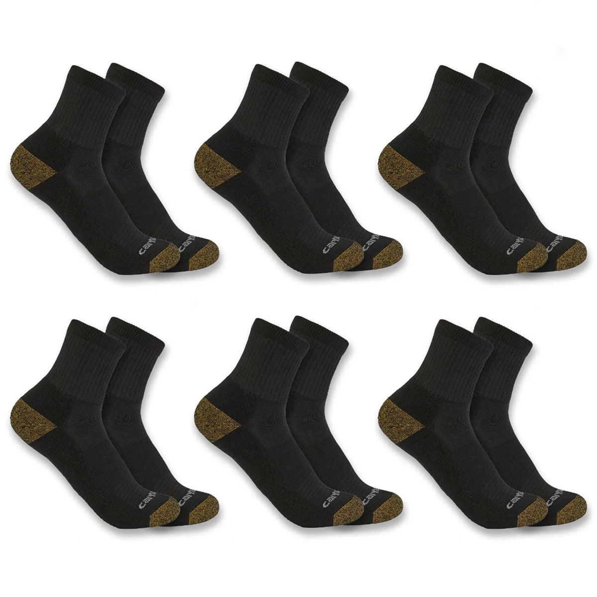Carhartt Men's Midweight Quarter Sock 6-Pack Socks Carhartt Black L