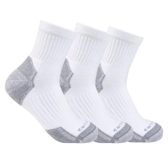 Carhartt Men's Midweight Cotton Blend Quarter Sock 3-Pack Socks Carhartt White L