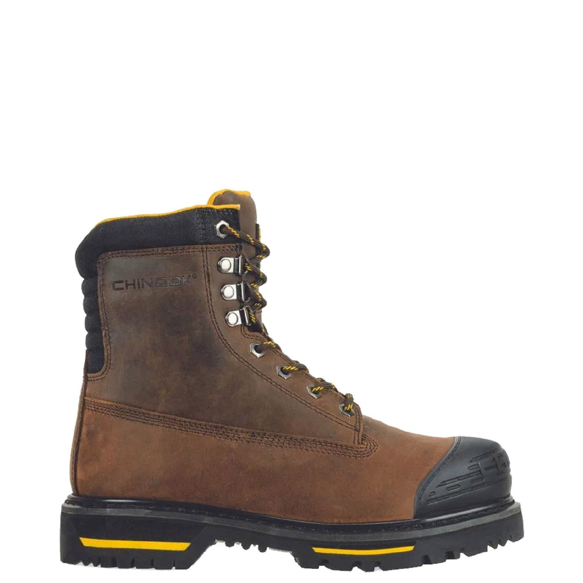 Chinook Footwear Men's Tarantula 8" Steel Toe Work Boot_Brown Work Boots Chinook Footwear Dark Brown 10 M/W