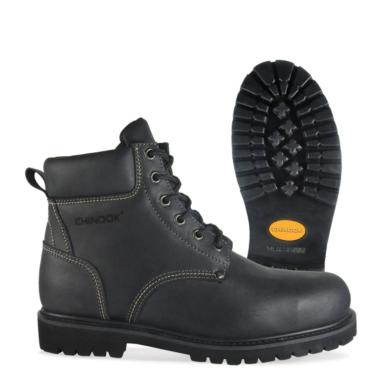 Chinook Footwear Men's Oil Rigger Steel Toe 6" Work Boot Work Boots Chinook Footwear Black 10 M/W
