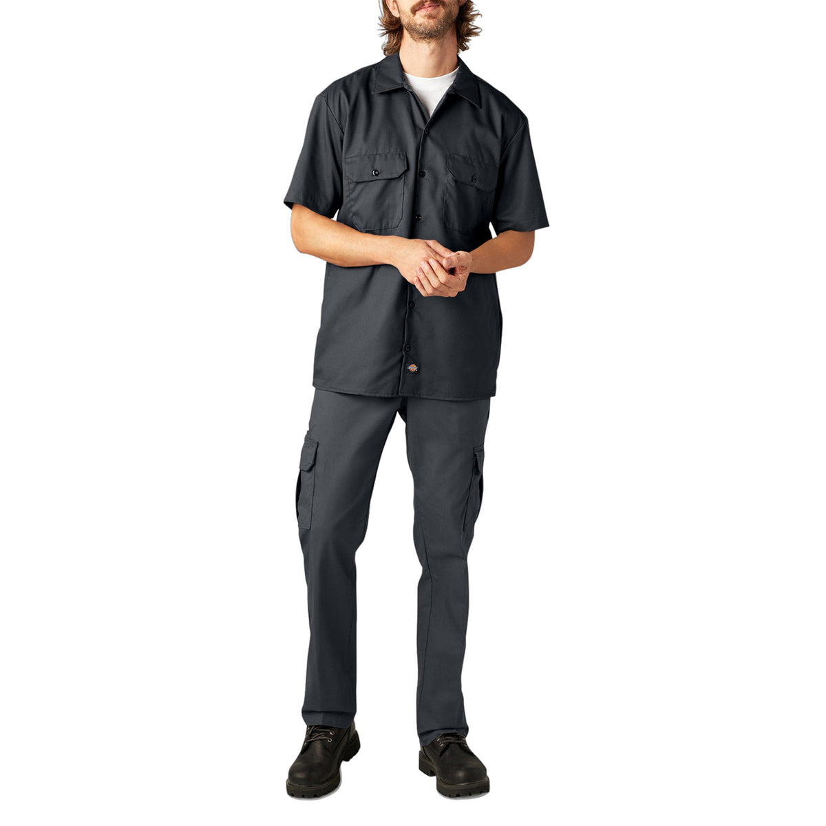 Dickies Men's FLEX Relaxed Fit Short Sleeve Work Shirt
