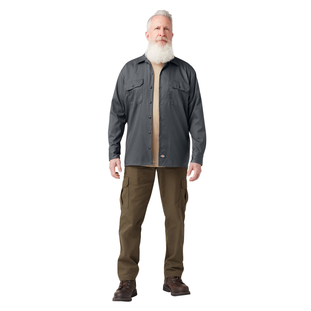 Dickies Men's FLEX Relaxed Fit Long Sleeve Work Shirt