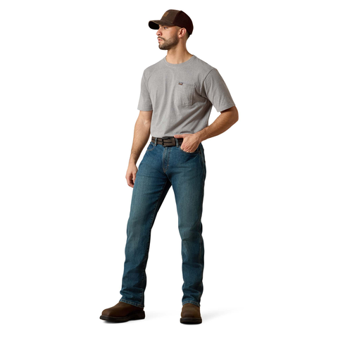 Ariat Men&#39;s Rebar M4 Relaxed DuraStretch Basic Boot Cut Jean - Work World - Workwear, Work Boots, Safety Gear