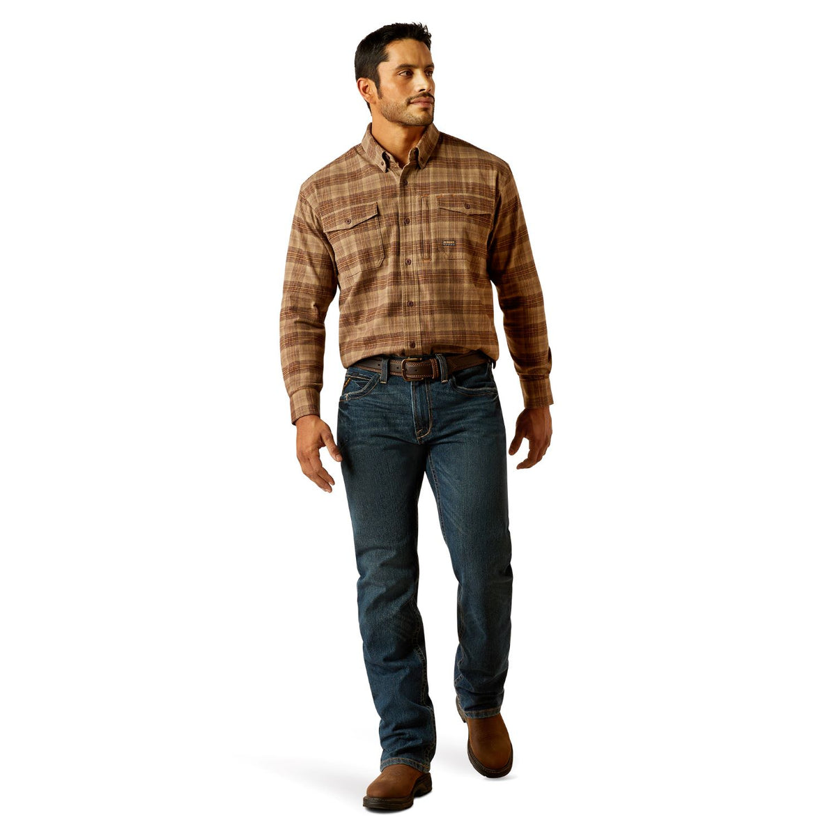 Ariat Men&#39;s Rebar Flannel DuraStretch™ Button-Down Work Shirt - Work World - Workwear, Work Boots, Safety Gear