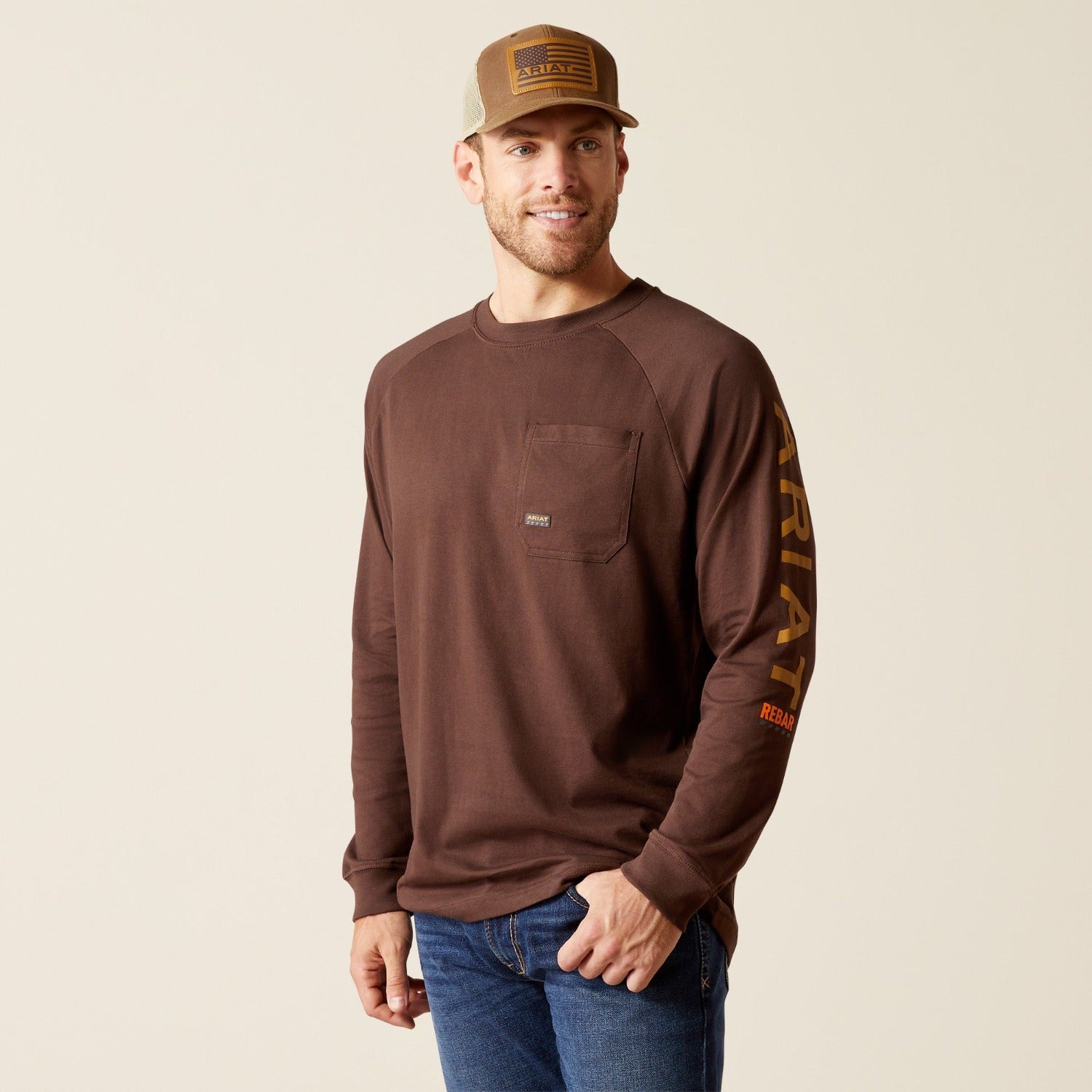 Ariat Men's Rebar Cotton Strong Graphic Long Sleeve T-Shirt - Work World - Workwear, Work Boots, Safety Gear