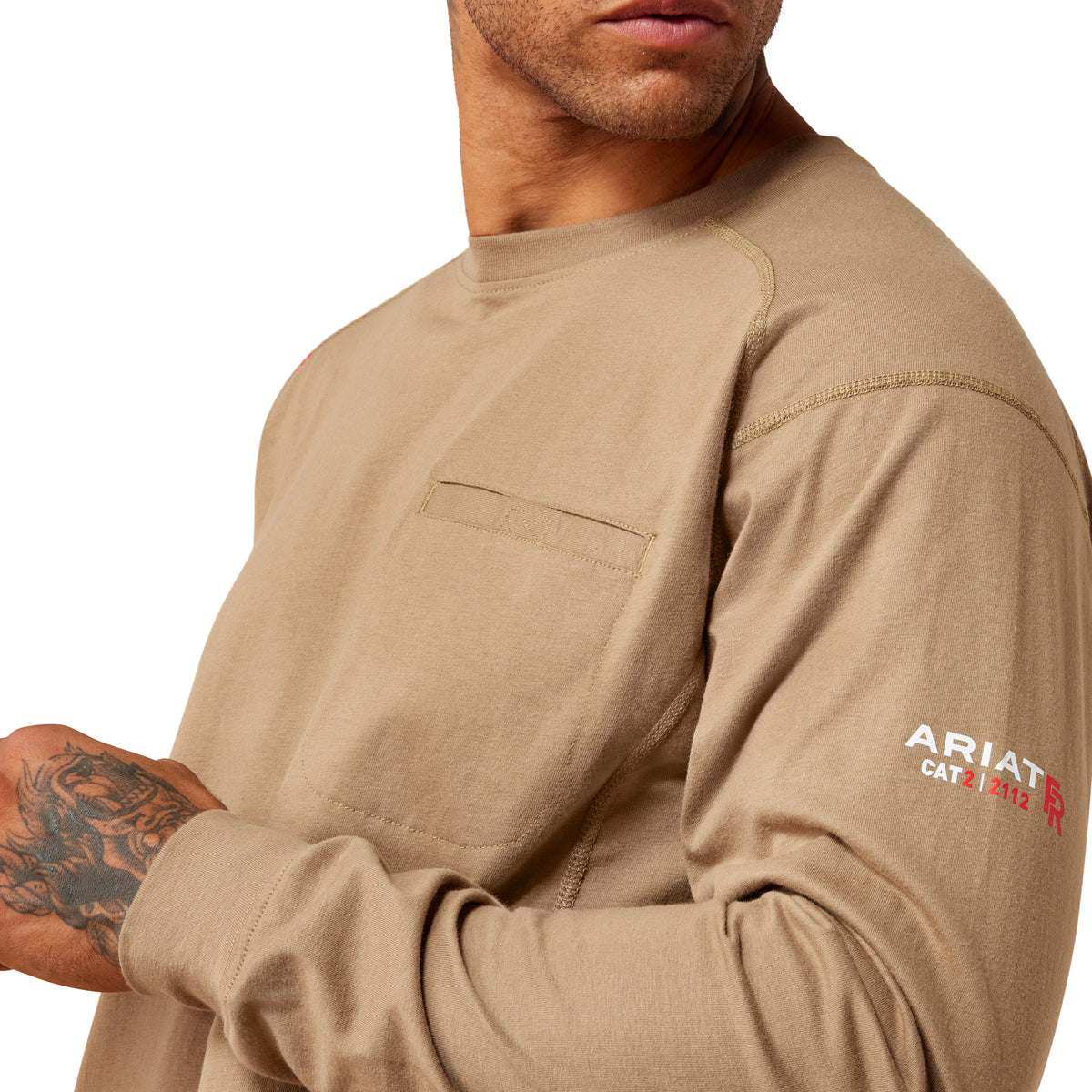 Ariat Men's FR Air Crew Lightweight Long Sleeve T-Shirt Long Sleeve T-Shirts Ariat