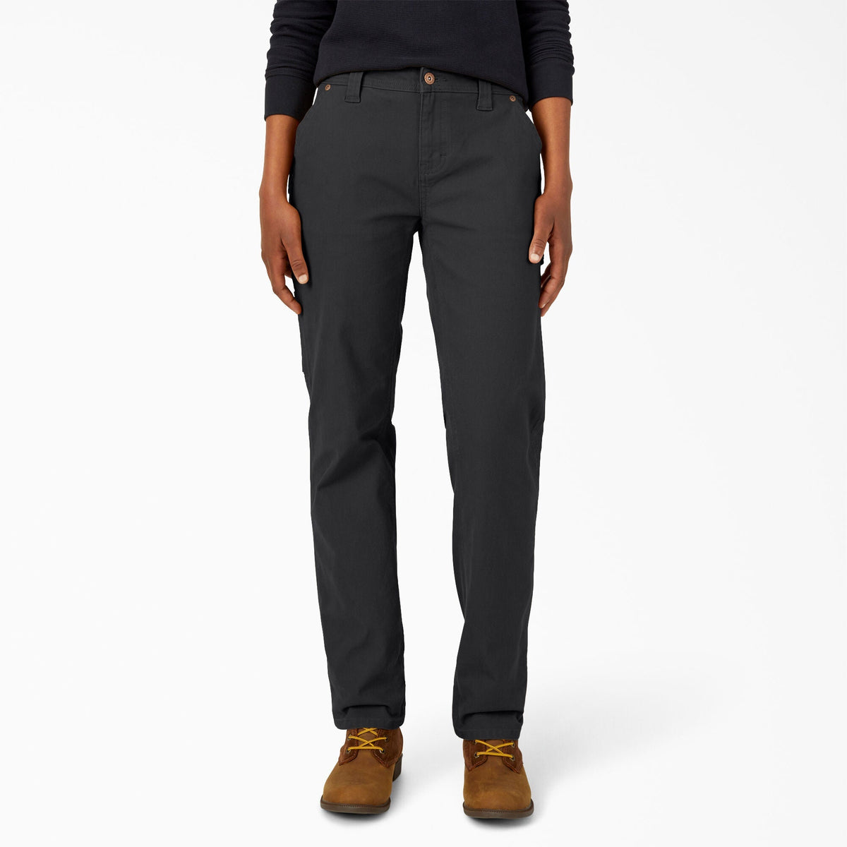 Dickies Women's Carpenter Duck Pant Pants Dickies Rinsed Black 10 Reg