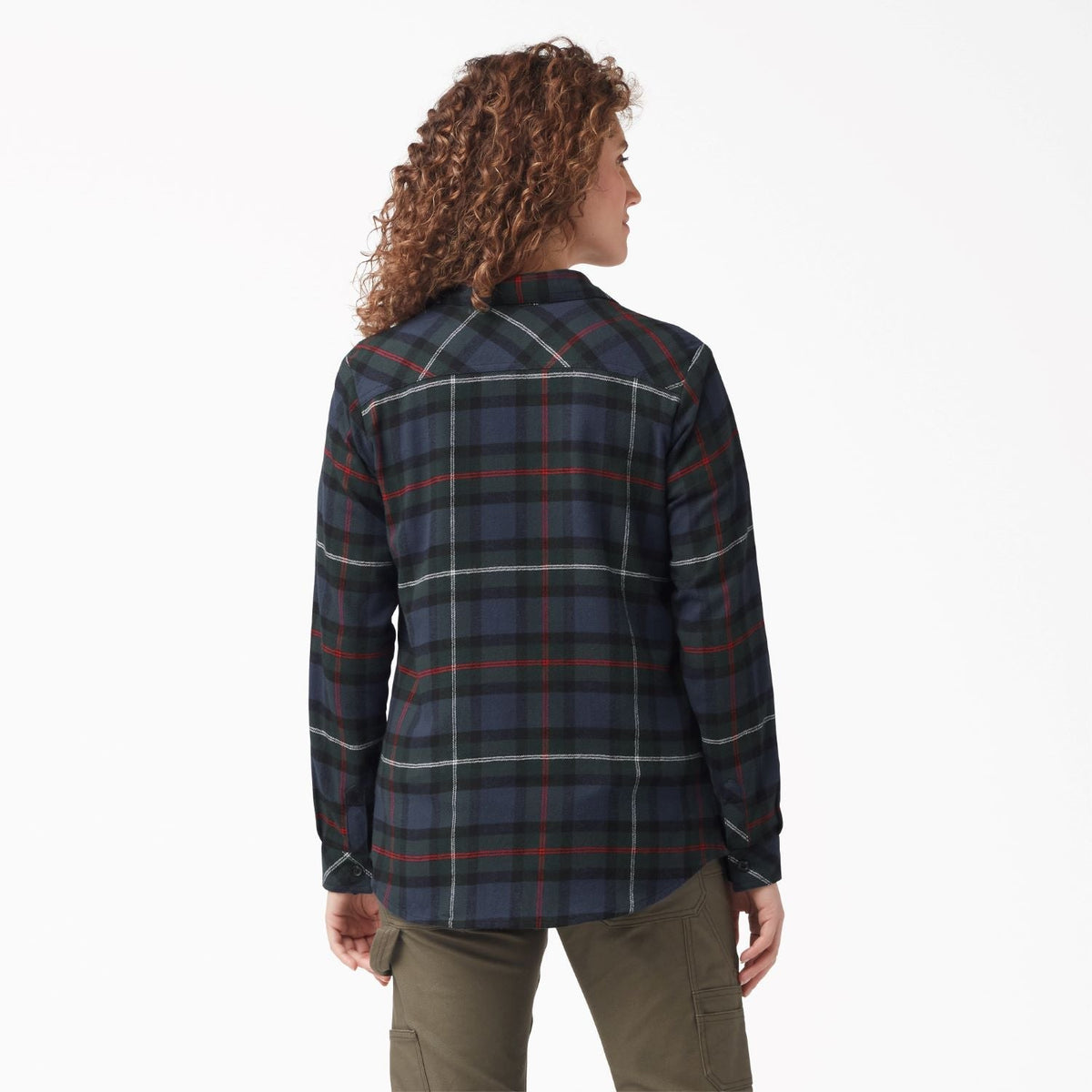 Dickies Women's Plaid Long Sleeve Flannel Shirt Work Shirts Dickies