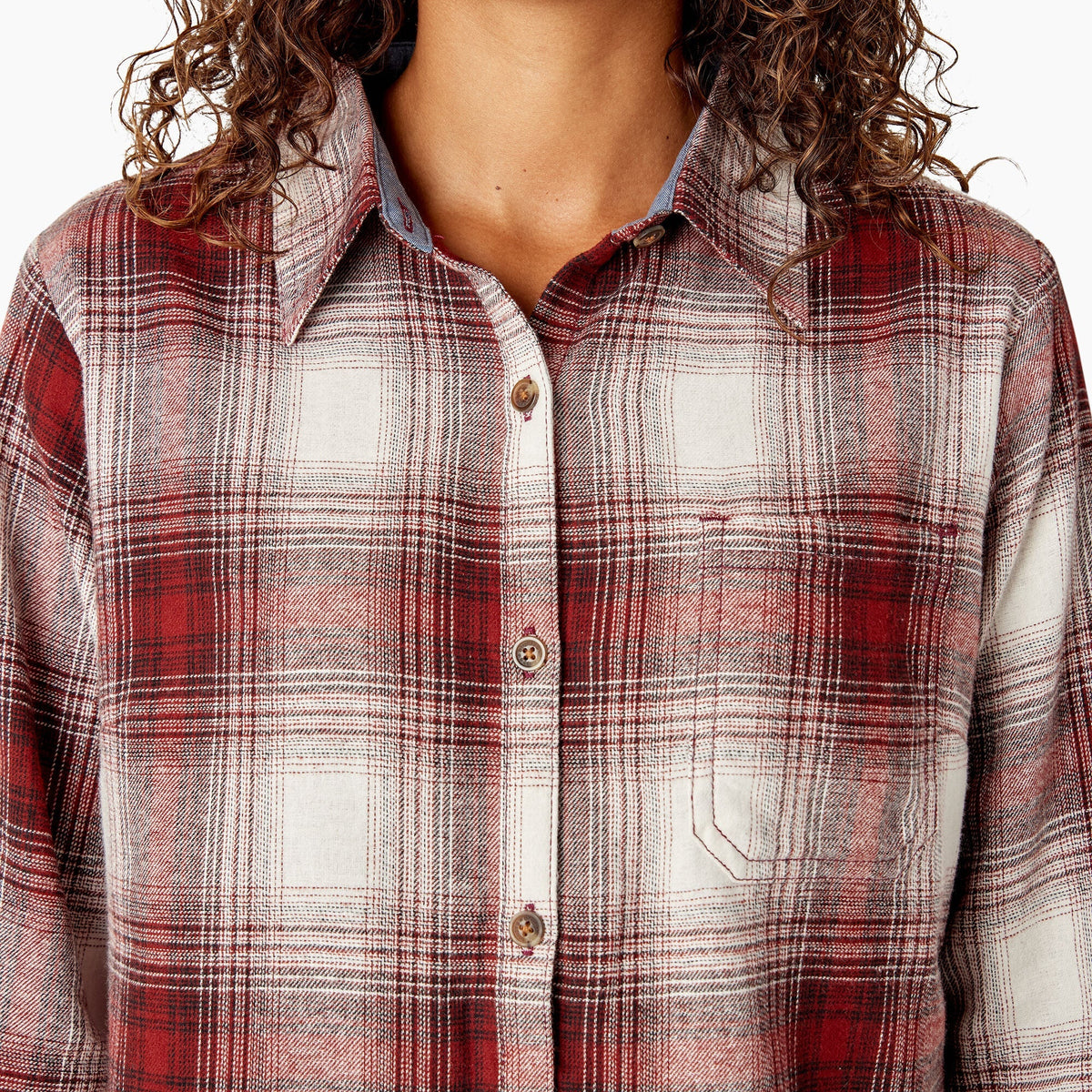 Dickies Women's Plaid Long Sleeve Flannel Shirt Work Shirts Dickies