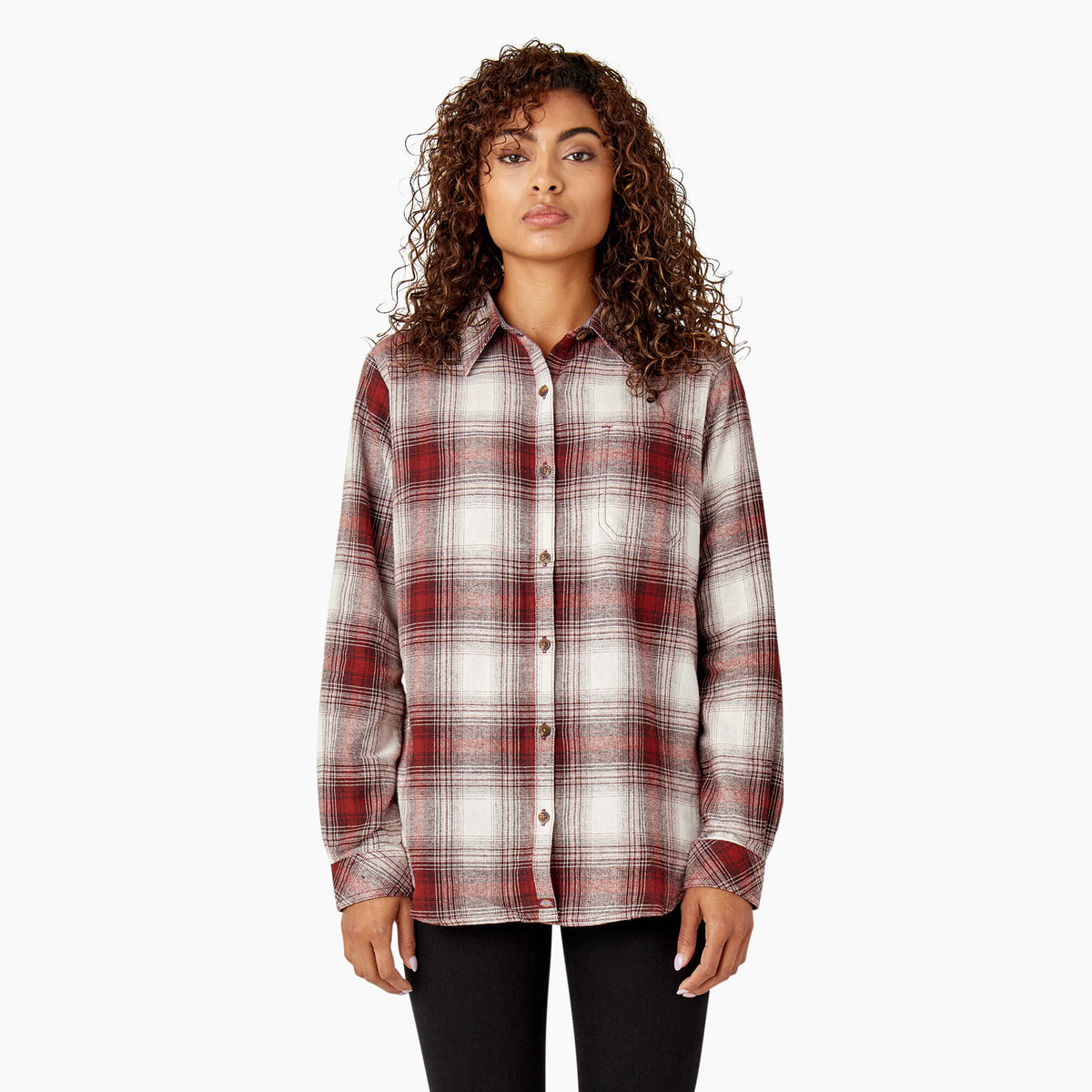 Dickies Women&#39;s Plaid Long Sleeve Flannel Shirt - Work World - Workwear, Work Boots, Safety Gear